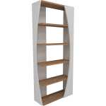 FUNZI LIVING Sälj bokhylla, m. 4 hyllor - vit och Atlantic Pine melamin