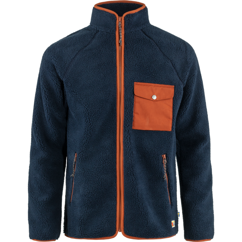 Fjällräven Men's Vardag Pile Fleece Navy-Autumn Leaf Fjällräven Men's Vardag Pile Fleece Navy-Autumn Leaf