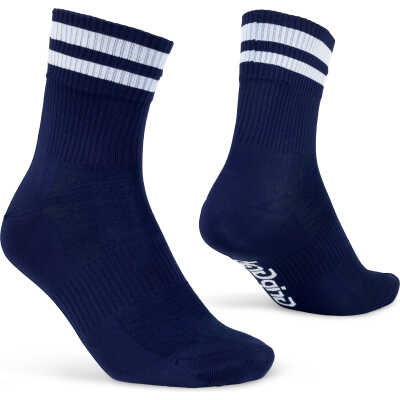 Gripgrab Original Stripes Crew Socks Navy Blue