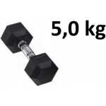 Gummi / Kromhantel HEX Master Fitness 5,0 kg
