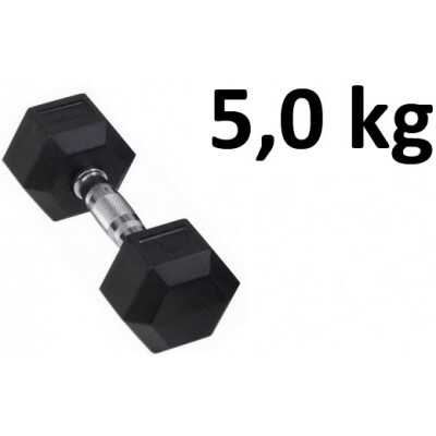 Gummi / Kromhantel HEX Master Fitness 5,0 kg