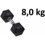 Gummi / Kromhantel HEX Master Fitness 8,0 kg