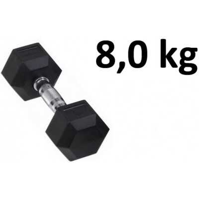Gummi / Kromhantel HEX Master Fitness 8,0 kg