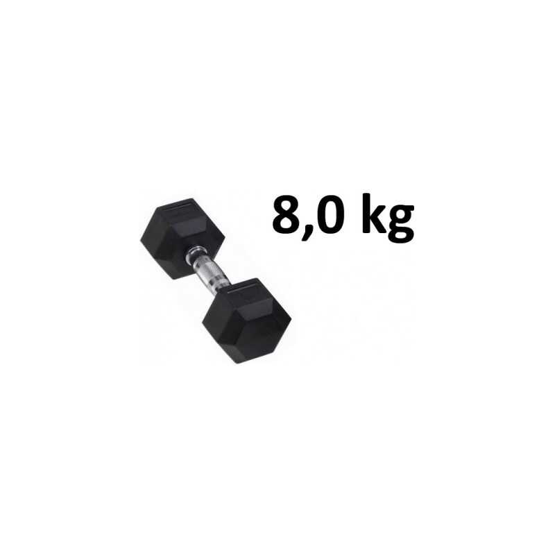 Gummi / Kromhantel HEX Master Fitness 8,0 kg Gummi / Kromhantel HEX Master Fitness 8,0 kg