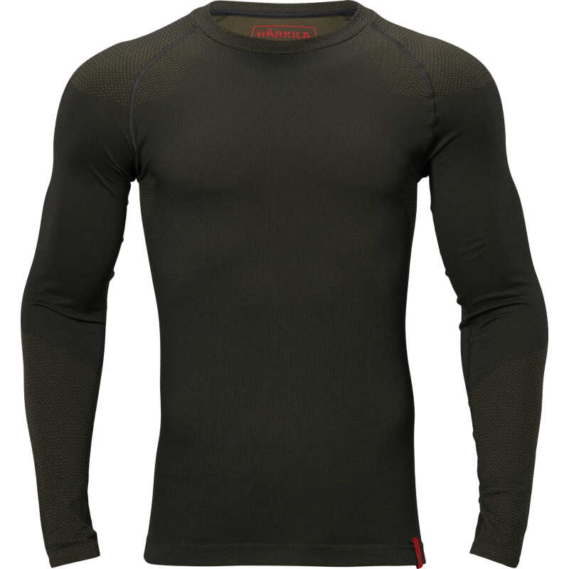 Härkila Men's Härkila Base Active L/S Round Neck Dark Willow Green