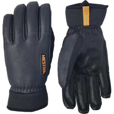 Hestra Army Leather Wool Terry 5 Finger Grey