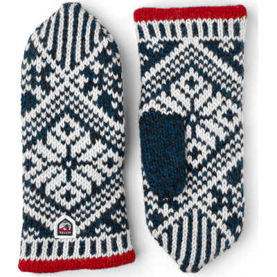 Hestra Nordic Wool Mitt Middle Blue/White