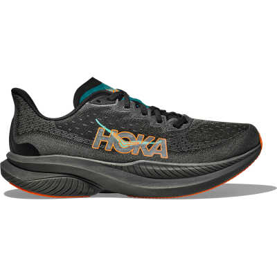 Hoka Men's Mach 6 Black / Electric Tangerine
