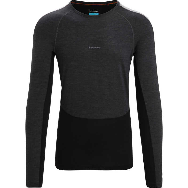 Icebreaker Men's 125 Zoneknit™ Long Sleeve Crewe Jet Heather/Black/Metro Heather