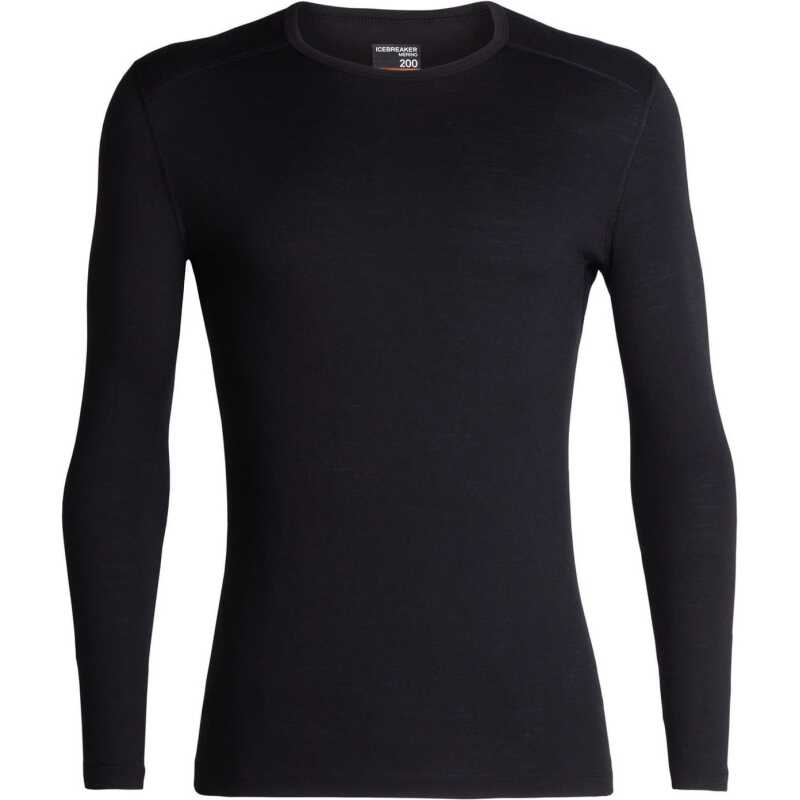 Icebreaker Men's 200 Oasis Long Sleeve Crewe Black Icebreaker Men's 200 Oasis Long Sleeve Crewe Black