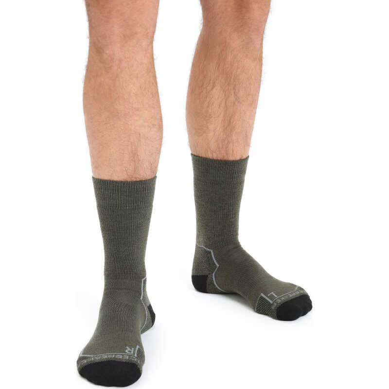 Icebreaker Men's Hike+Medium Crew Loden/Black/Gritstone Heather