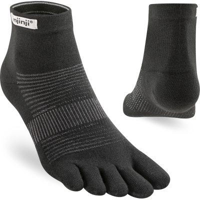 Injinji Men's Run Lightweight Mini-Crew Black