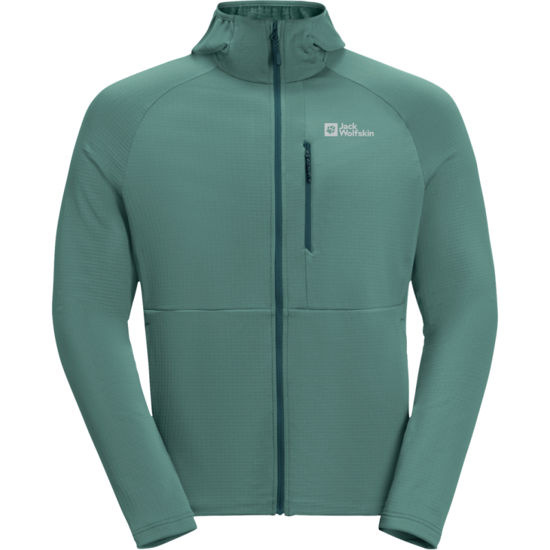 Jack Wolfskin Men's Kolbenberg Hooded Full Zip Jade Green Jack Wolfskin Men's Kolbenberg Hooded Full Zip Jade Green
