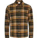 Knowledge Cotton Apparel Men's Big Checked Heavy Flannel Overshirt Forrest Night