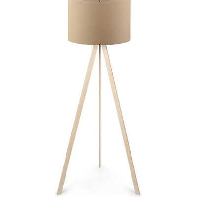 LUMI AYD golvlampa - beige PVC-tyg och ek MDF