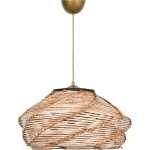 LUMI Oval taklampa - kamelimitation av bambu
