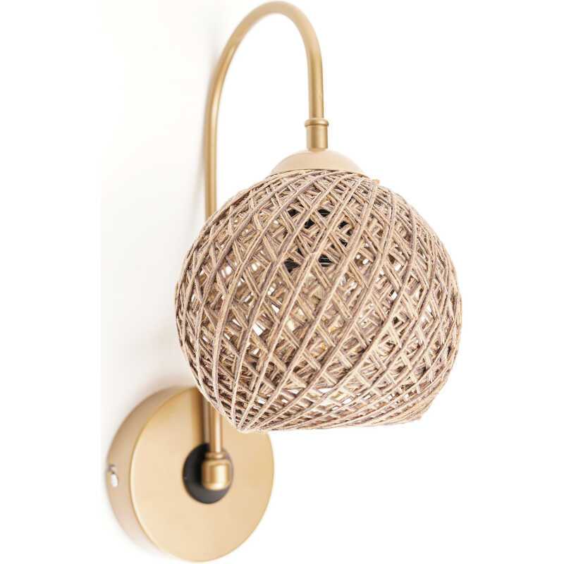 LUMI SP021 vägglampa - brun jute och metall LUMI SP021 vägglampa - brun jute och metall