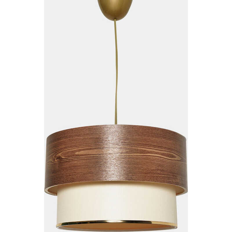 LUMI TM123 taklampa - krämtyg och brun plast