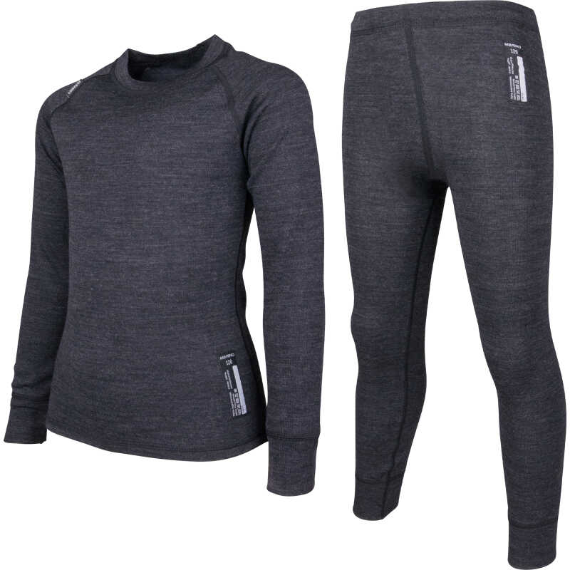 Lindberg Juniors' Merino Set Black Melange Lindberg Juniors' Merino Set Black Melange