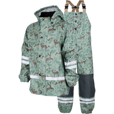 Lindberg Kids' Vattholma Rain Set Green/brown