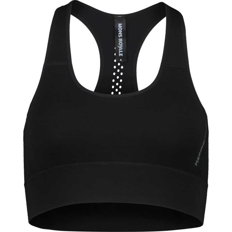 Mons Royale Women's Stratos Merino Shirt Sports Bra Black Mons Royale Women's Stratos Merino Shirt Sports Bra Black