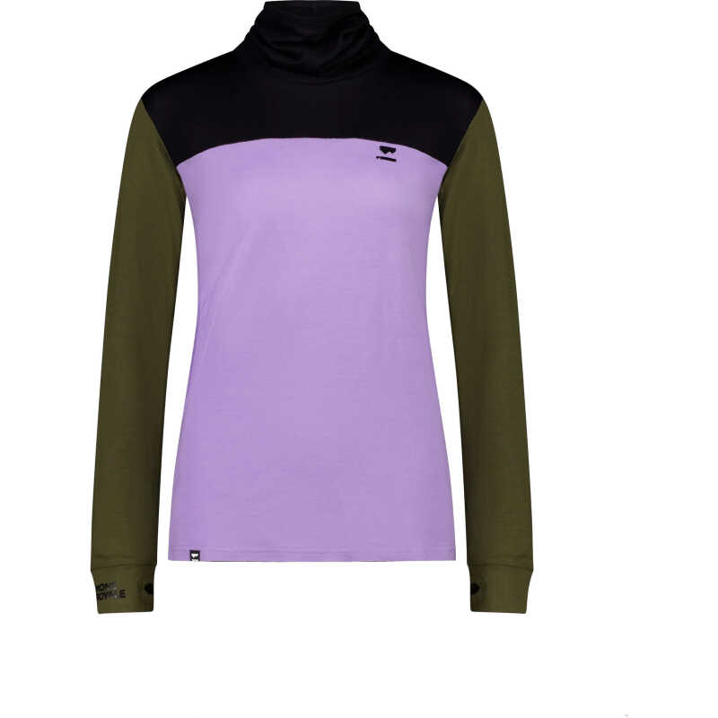 Mons Royale Women's Yotei Bf High Neck Lupin/dark Olive/black