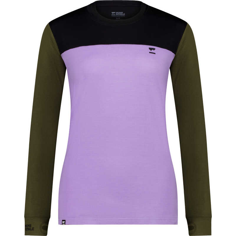 Mons Royale Women's Yotei Longsleeve Lupin/dark Olive/black Mons Royale Women's Yotei Longsleeve Lupin/dark Olive/black