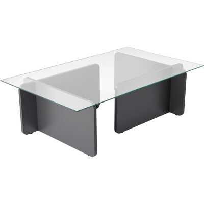 NORDVÄRK Flavio soffbord, rektangulärt - glas och antracitgrå melamin