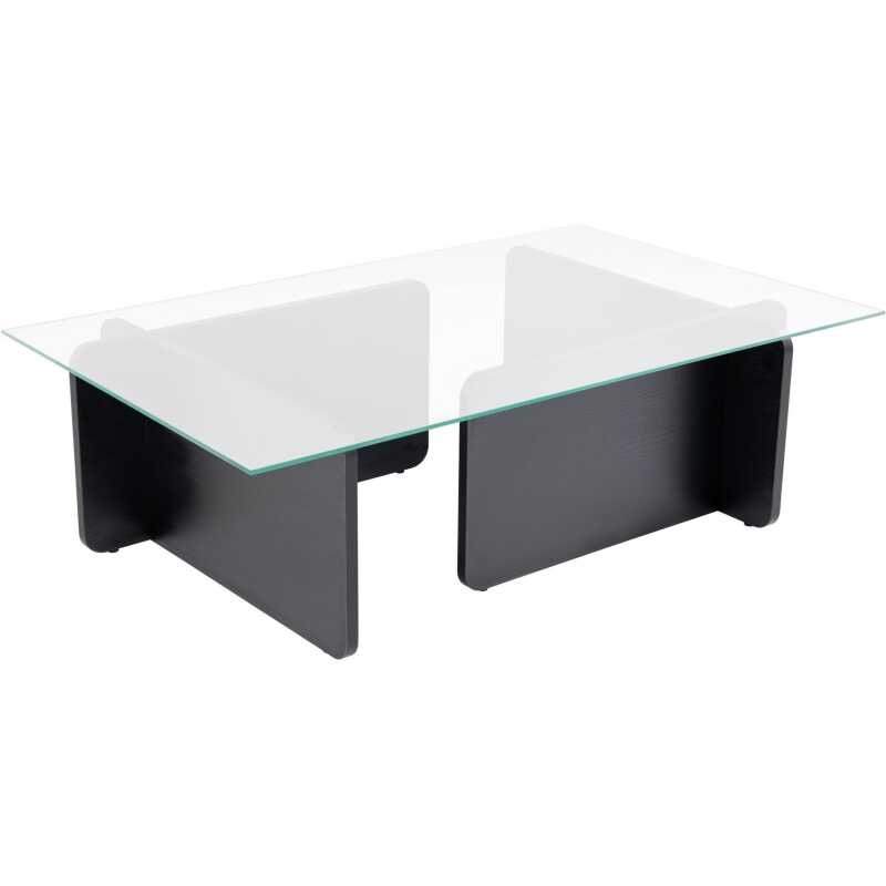 NORDVÄRK Flavio soffbord, rektangulärt - glas och svart trämelamin NORDVÄRK Flavio soffbord, rektangulärt - glas och svart trämelamin