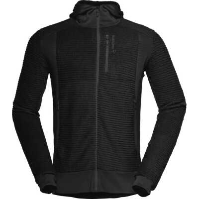 Norr⌀na Men's Falketind Alpha120 Zip Hood Caviar Black