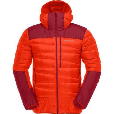 Norr⌀na Men's Falketind Down750 Hood Arednalin/Rhubarb