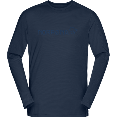 Norr⌀na Men's Falketind Equaliser Merino Round Neck Indigo Night