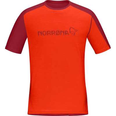 Norr⌀na Men's Falketind Equaliser Merino T-Shirt Arednalin/Rhubarb