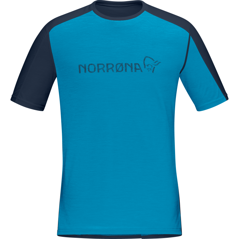 Norr⌀na Men's Falketind Equaliser Merino T-Shirt Hawaiian surf/Indigo Night