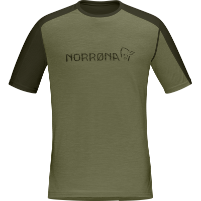 Norr⌀na Men's Falketind Equaliser Merino T-Shirt Olive Night/Rosin