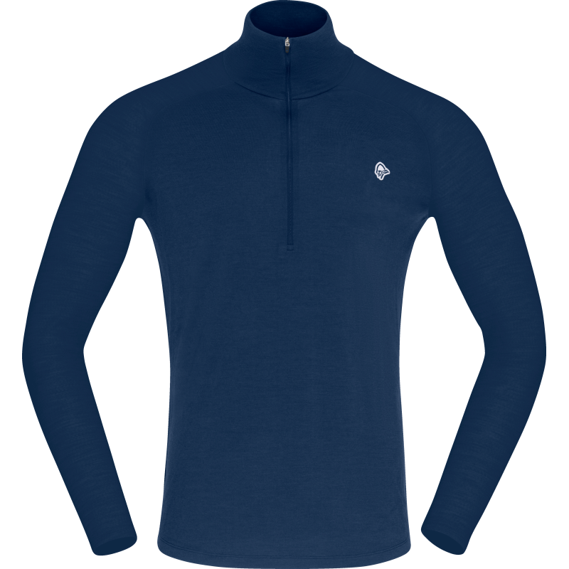 Norr⌀na Men's Femund pureUll Zip Neck Indigo Night