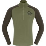 Norr⌀na Men's Femund pureUll Zip Neck Loden Green
