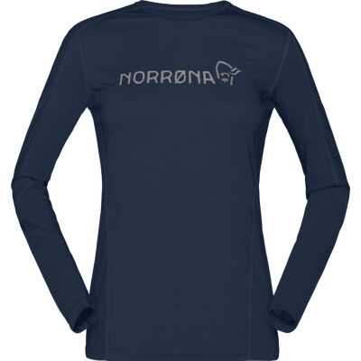 Norr⌀na Women's Falketind Equaliser Merino Round Neck Indigo Night