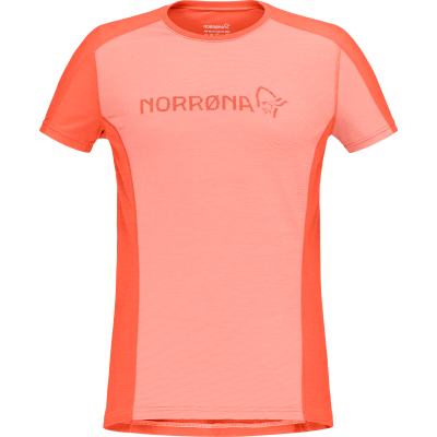Norr⌀na Women's Falketind Equaliser Merino T-Shirt Peach Amber/Orange Alert