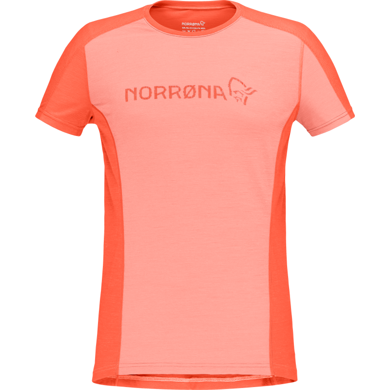 Norr⌀na Women's Falketind Equaliser Merino T-Shirt Peach Amber/Orange Alert Norr⌀na Women's Falketind Equaliser Merino T-Shirt Peach Amber/Orange Alert