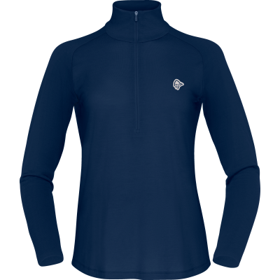 Norr⌀na Women's Femund pureUll Zip Neck Indigo Night