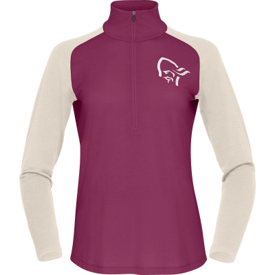 Norr⌀na Women's Femund pureUll Zip Neck Violet Quartz