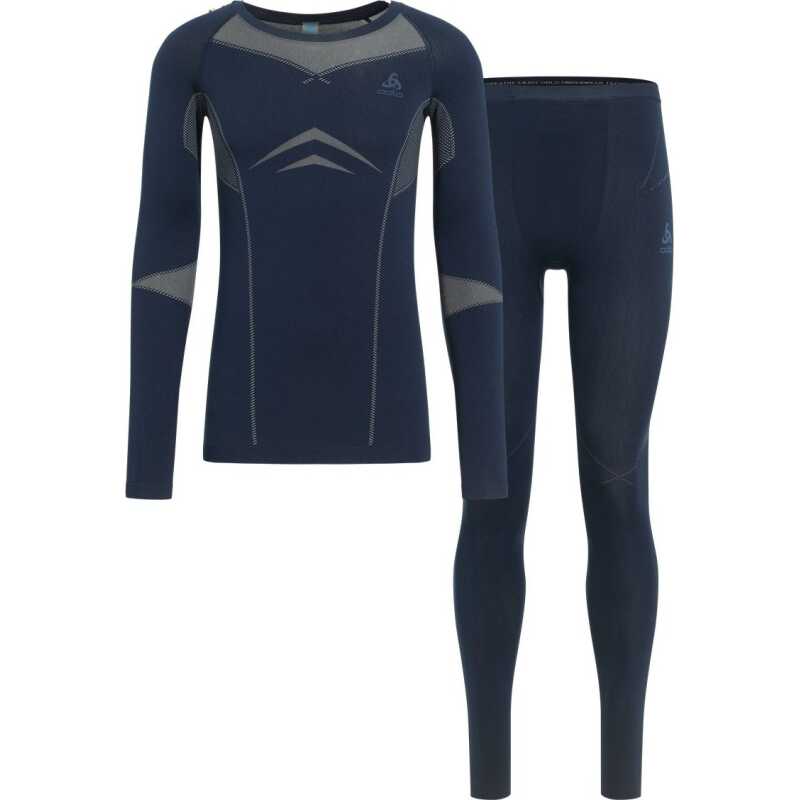 Odlo Men's Set Long Fundamentals Performance Warm Dark Sapphire - Silver Cloud Odlo Men's Set Long Fundamentals Performance Warm Dark Sapphire - Silver Cloud