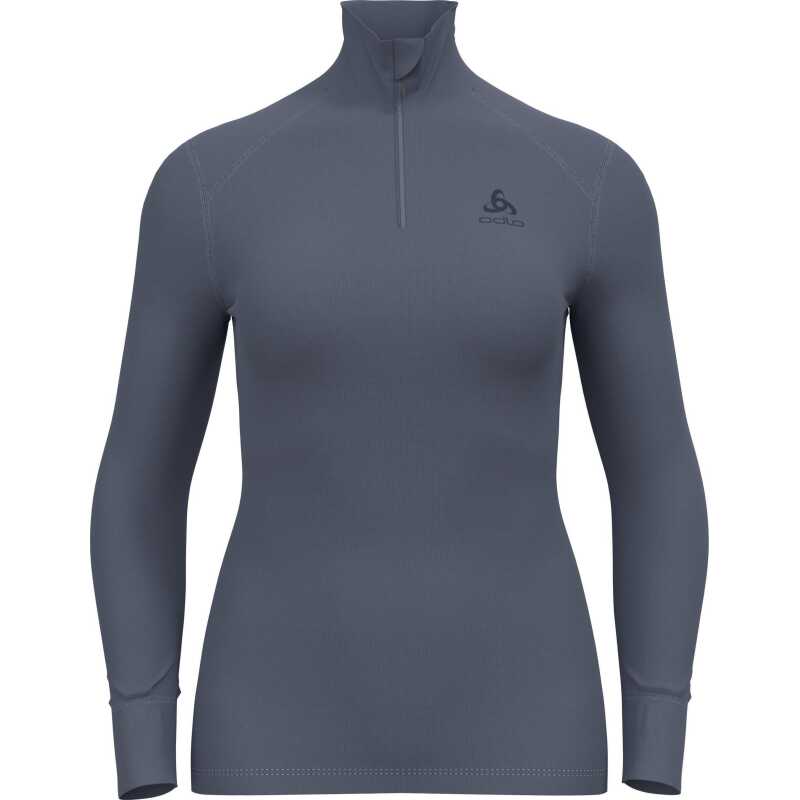 Odlo Women's Active Warm Eco Half-Zip Turtleneck Base Layer Top Folkstone Gray