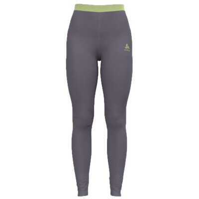 Odlo Women's Performance Wool 150 Base Layer Bottom Gray Ridge Melange - Shadow Lime