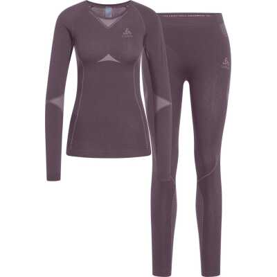 Odlo Women's Set Long Fundamentals Performance Warm Gray Ridge