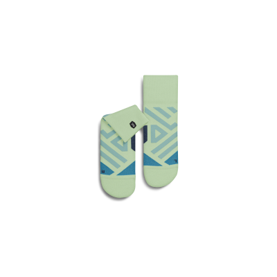 On Women's Performance Mid Sock Meadow/Niagara
