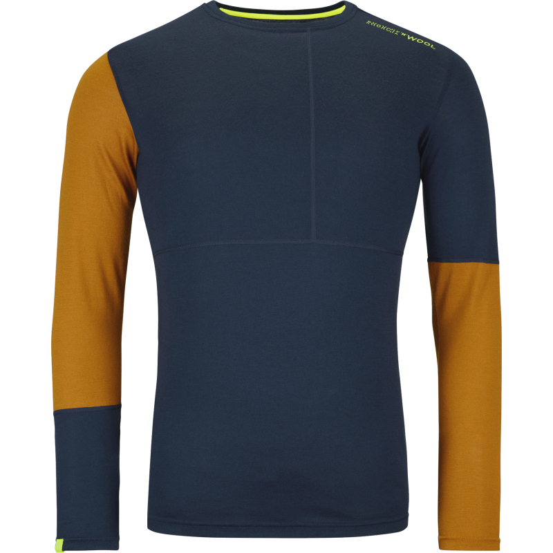 Ortovox Men's 185 Rock'N'Wool Long Sleeve Deep Ocean Ortovox Men's 185 Rock'N'Wool Long Sleeve Deep Ocean