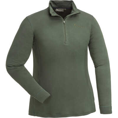 Pinewood Women's Abisko Merino Base Layer Half Zip Dark Moss Green