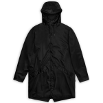 Rains Unisex Long Jacket Black Grain
